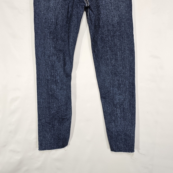 Levi's Wedgie Distressed Straight Raw Hem Blue Jeans Size 24 - Picture 7 of 11